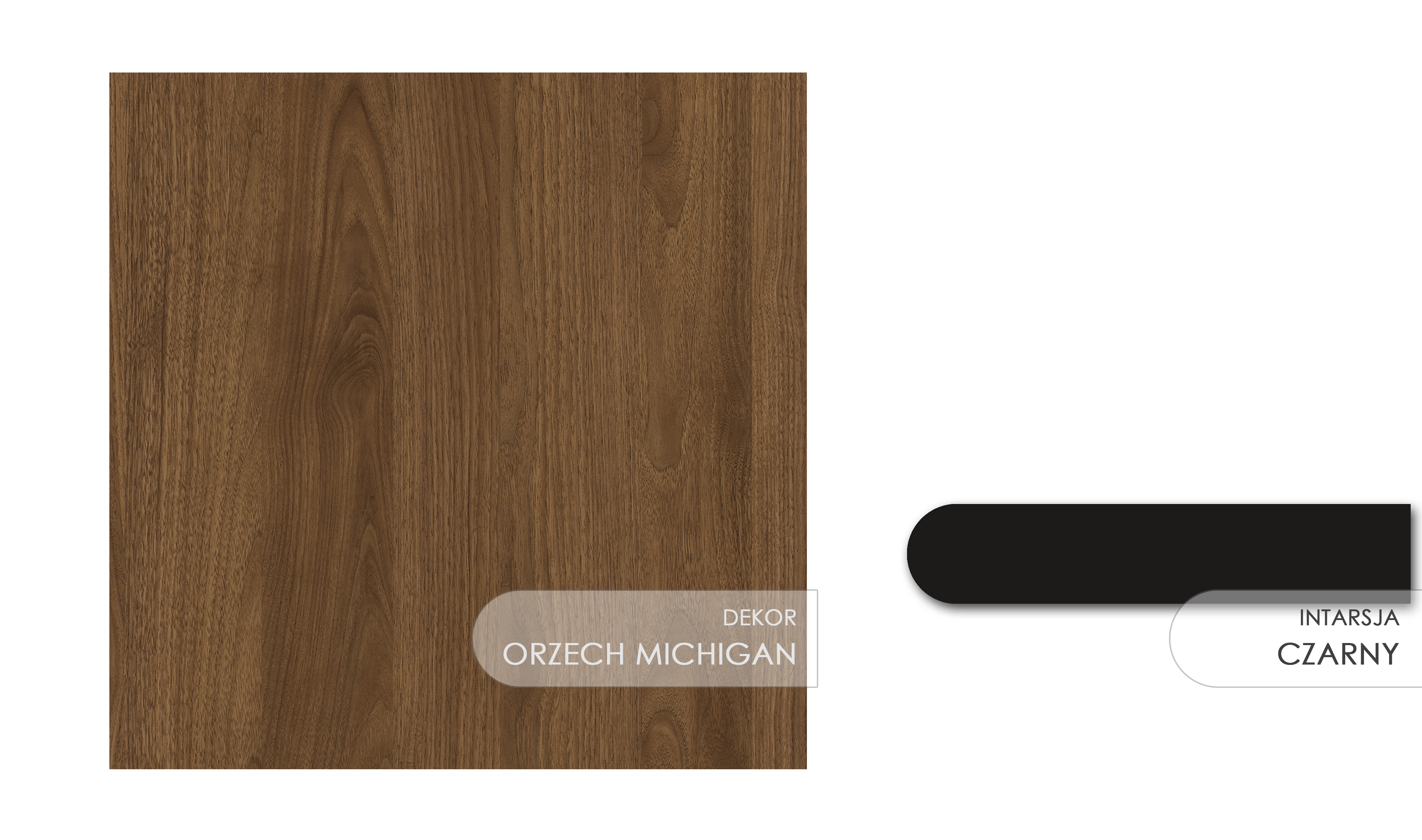 Drzwi wewnętrzne pełne Vissio 80 prawe orzech michigan i czarne aplikacje Voster - 6