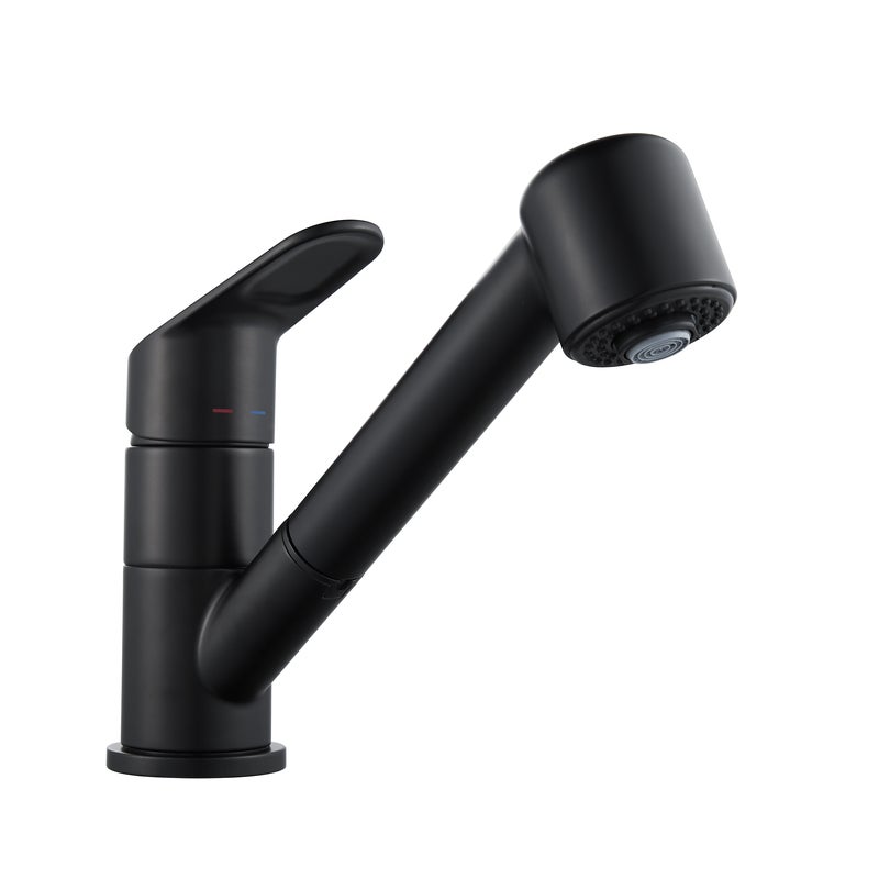 Bateria kuchenna Kemi z wyciąganą wylewką K czarny mat Delinia