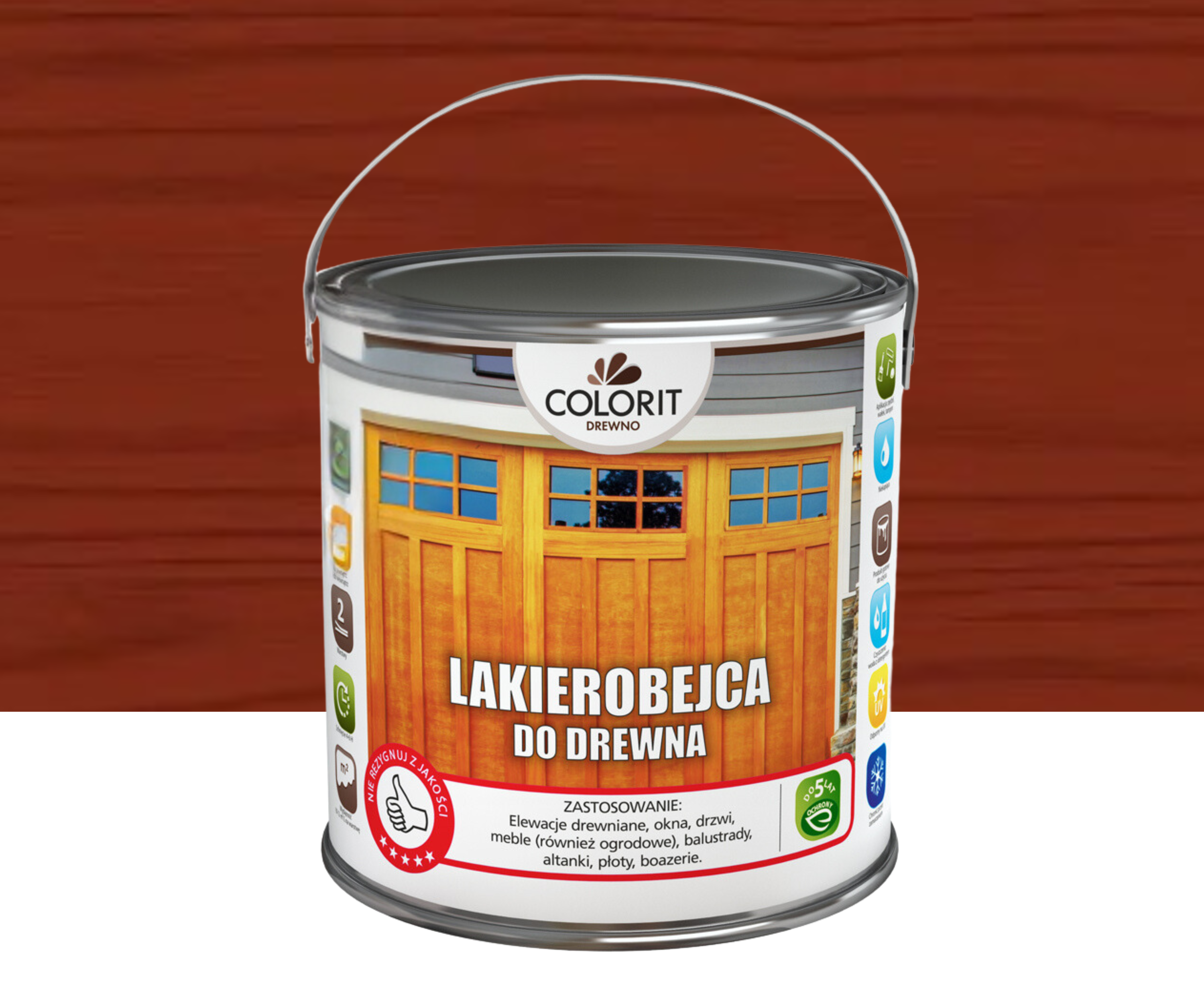Lakierobejca do drewna mahoń 2.5 l Colorit