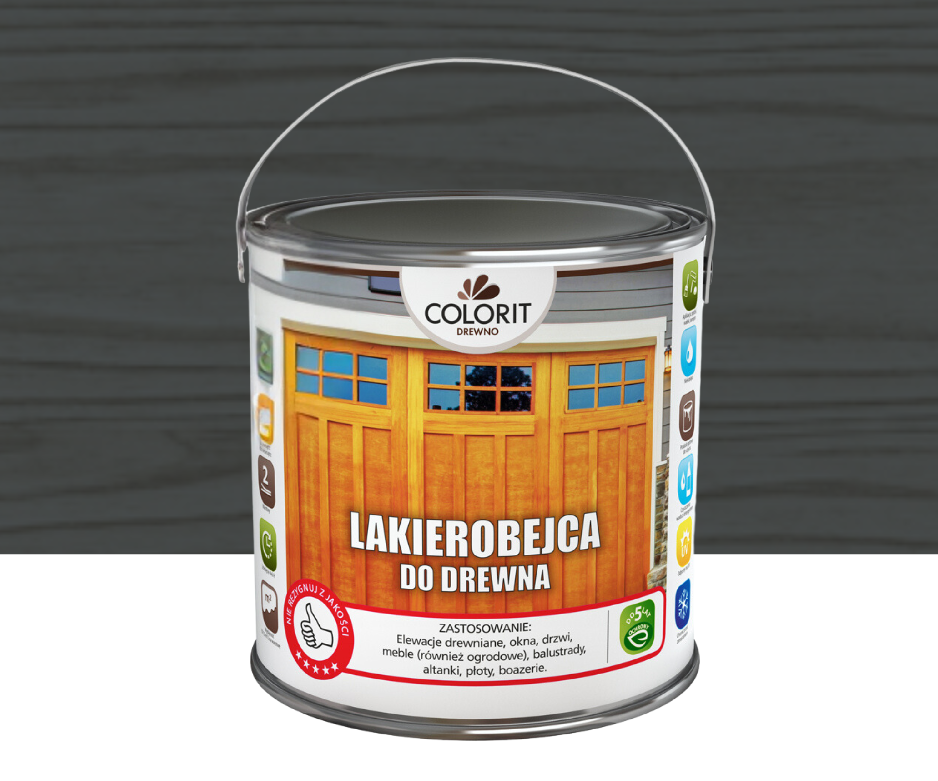 Lakierobejca do drewna antracyt 2.5 l Colorit