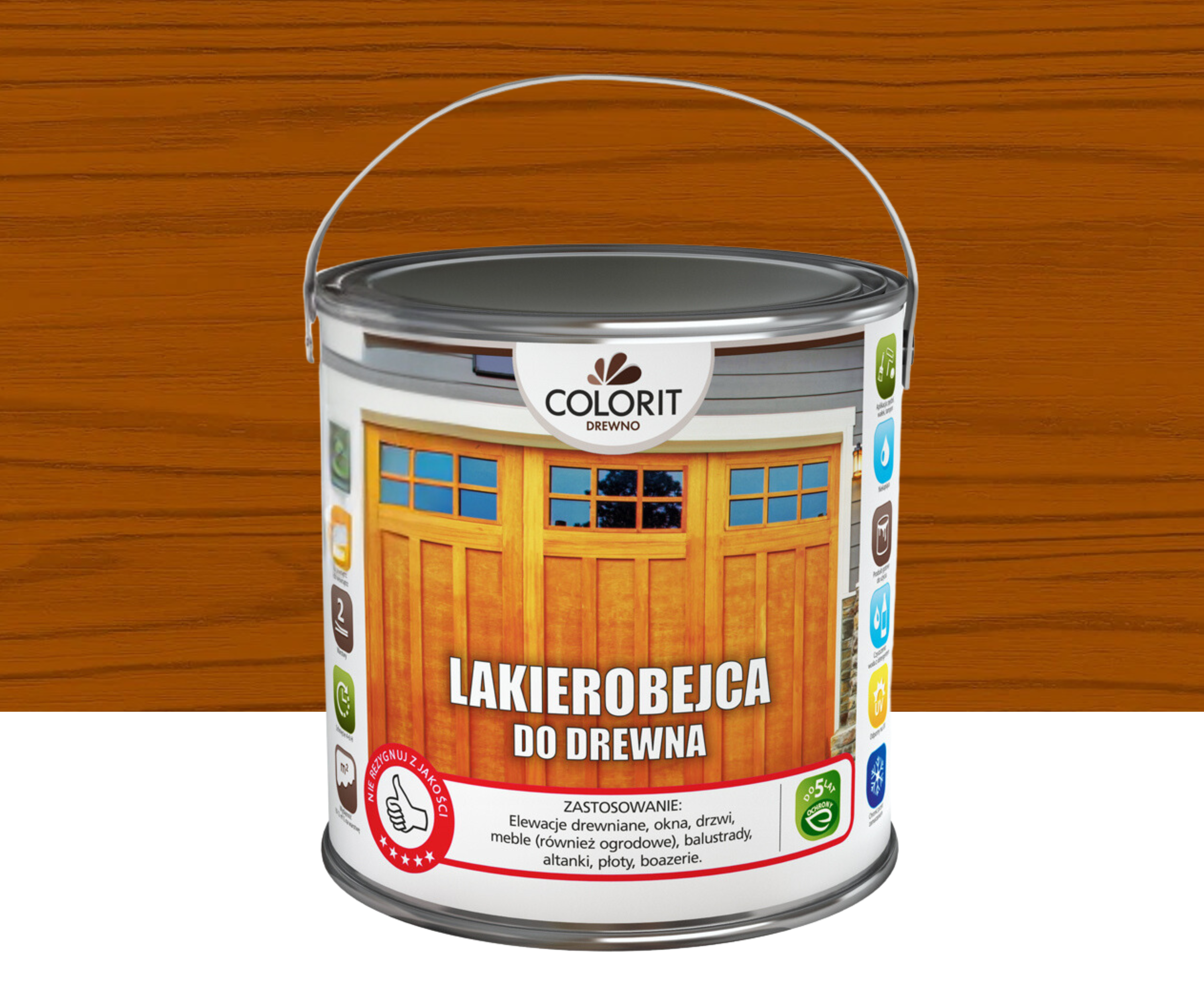 Lakierobejca do drewna kasztan 2.5 l Colorit