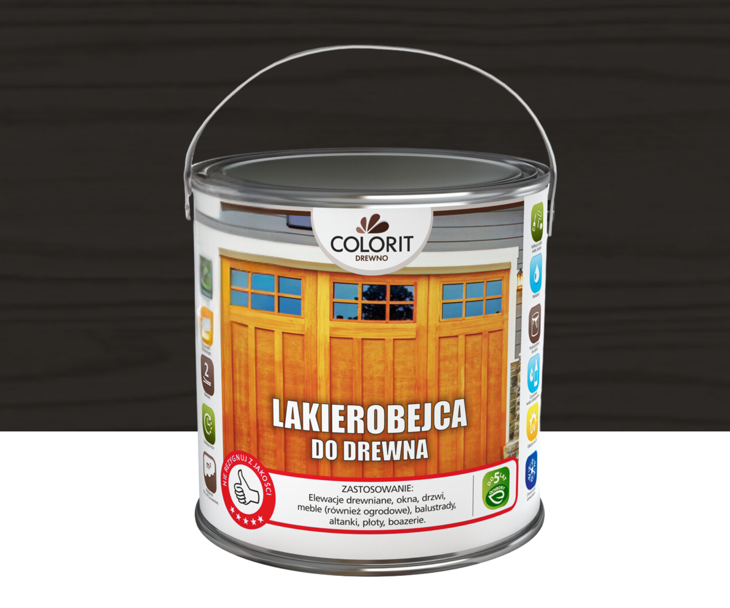 Lakierobejca do drewna heban 2.5 l Colorit
