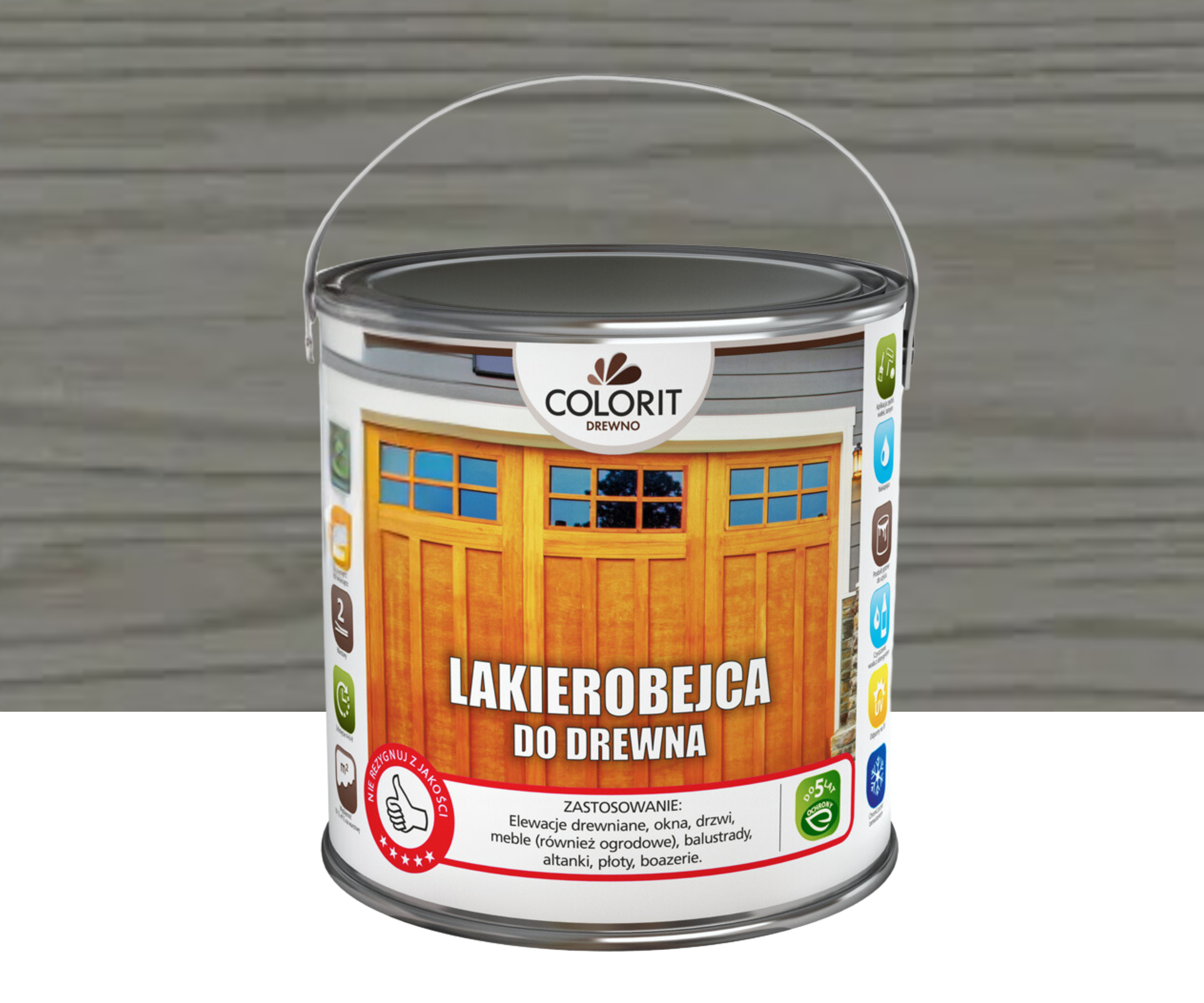 Lakierobejca do drewna szary 2.5 l Colorit