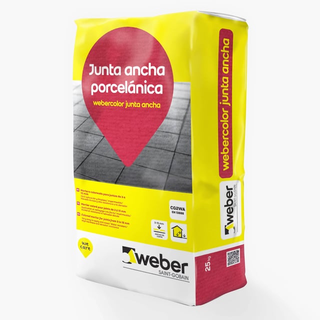 CEMENTO JUNTA ANCHA WEBER 25KG NEGRO