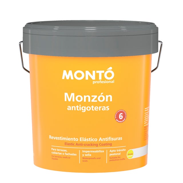 IMPERMEABILIZANTE CAUCHO FIBRADO  MONZON 14L BLANCO