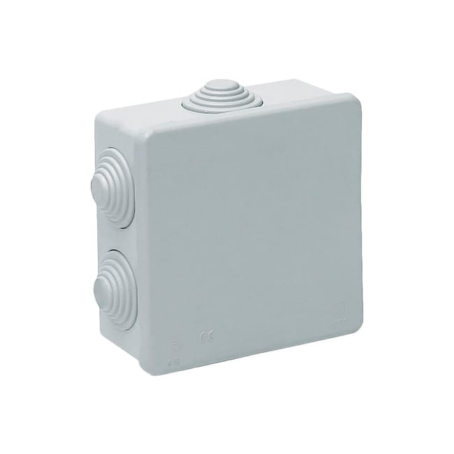 CAJA DE REGISTRO ELÉCTRICO ESTANCA 80X80X40MM PARA SUPERFICIE DE EXTERIOR CON TAPA A PRESIÓN PACK 6UDS - 1