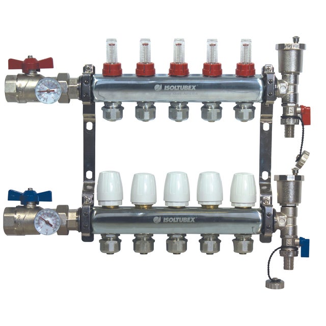 COLECTOR INOx 4 CIRCUITOS CON RACORES
