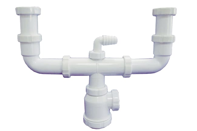 SIFÓN DOBLE BOTELLA CON RACOR EXTENSIBLE 1 1/2