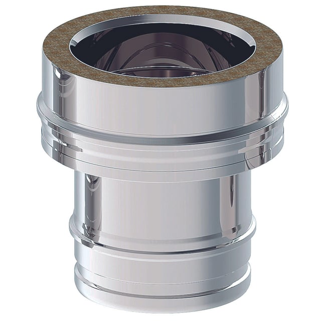 ADAPTADOR INOXIDABLE PARED SIMPLE-DOBLE 80MM