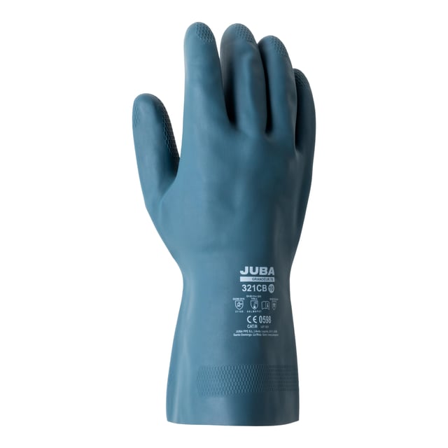 GUANTE NEOPRENO LATEX NEGRO TALLA 8 321CB JUBA 