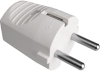 CLAVIJA RECTA 2 POLOS + TOMA TIERRA LATERAL 16A BLANCO - 1