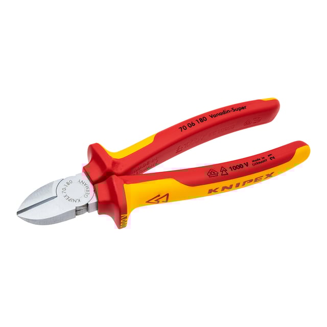 ALICATE AISLADO CORTE DIAGONAL 180MM KNIPEX