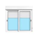 VENTANA ALUMINIO CORREDERA CON PERSIANA BLANCA 120X115CM - 1