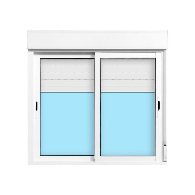 VENTANA ALUMINIO CORREDERA CON PERSIANA BLANCA 120X115CM - 1