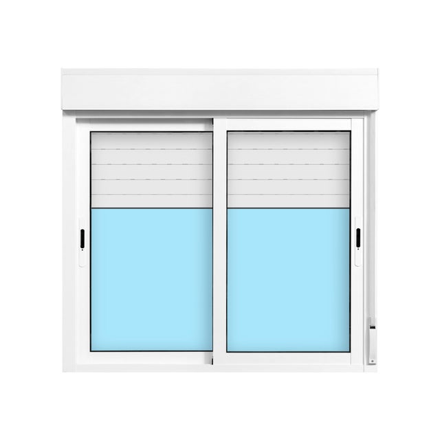 VENTANA ALUMINIO CORREDERA CON PERSIANA BLANCA 120X115CM