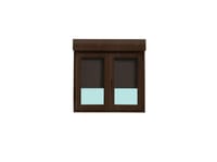 VENTANA PVC OSCILOBATIENTE  CON PERSIANA NOGAL 100X138CM - 1