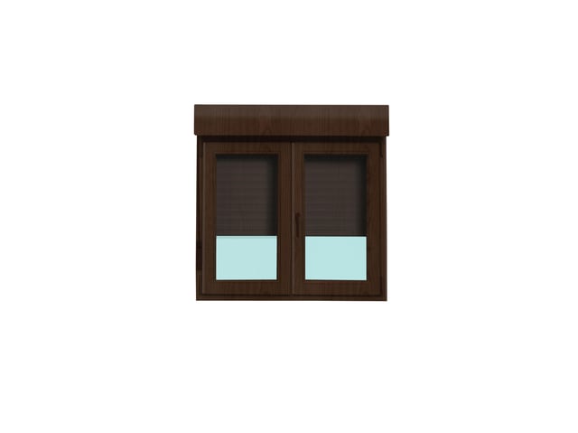 VENTANA PVC OSCILOBATIENTE  CON PERSIANA NOGAL 100X138CM