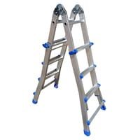 ESCALERA METÁLICA MULTIPOSICIÓN DE ALUMINIO 7+7 PELDAÑOS - 1