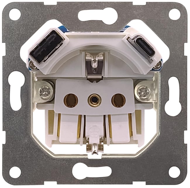 TOMA SCHUKO + 2USB SERIE IRIS - 1