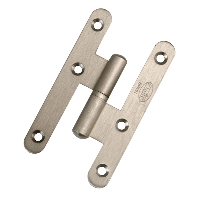 PERNIO BISAGRA DE PUERTA 9.5 CM  PALA REDONDO DERECHA LATON CROMO - 1