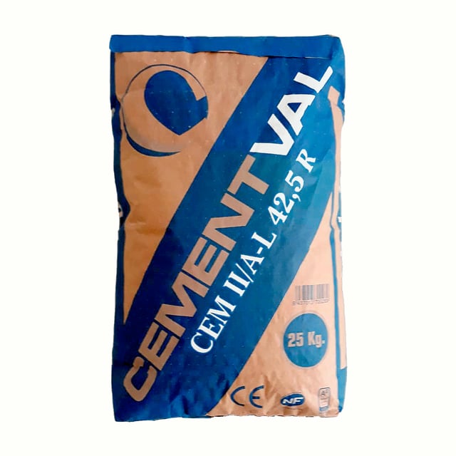 CEMENTO GRIS CEMENTVAL 42,5R 25 KG