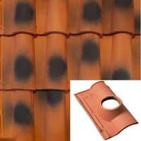 TEJA CERÁMICA CON SALIDA DE HUMOS CIRCULAR PARA TEJA S10 ROJO FLAMEADO - 1