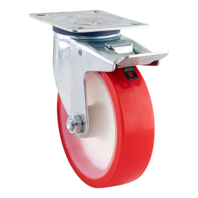 RUEDA GIRATORIA 125MM POLIURETANO. HASTA 150KG. LLANTA ACERO