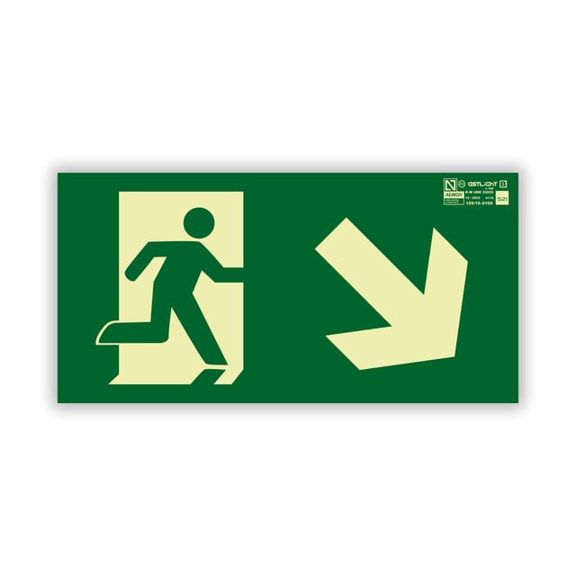 SEÑAL FOTOLUMINISCENTE DIRECCIONAL DESCENDER DERECHA 1UD