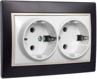 SCHUKO DOBLE SERIE EUROPA NEGRO PERLA - 1
