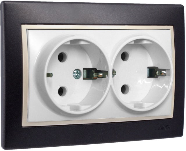 SCHUKO DOBLE SERIE EUROPA NEGRO PERLA