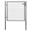 PUERTA METÁLICA POSTE REDONDO GALVANIZADA 1X1,5 M MALLA 100X50 MM - 1