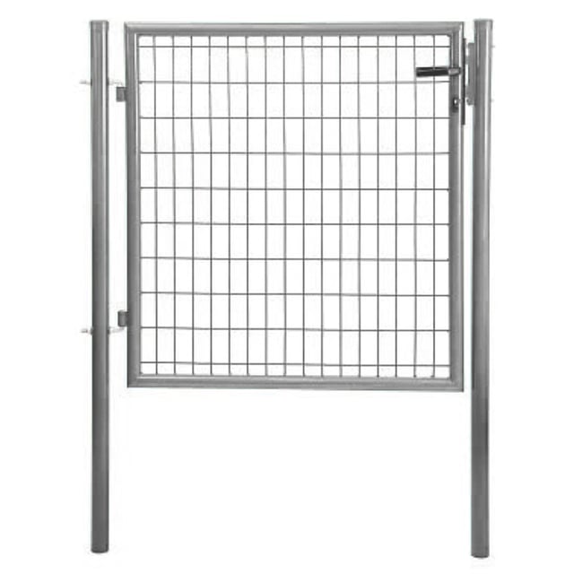 PUERTA METÁLICA POSTE REDONDO GALVANIZADA 1X1,5 M MALLA 100X50 MM