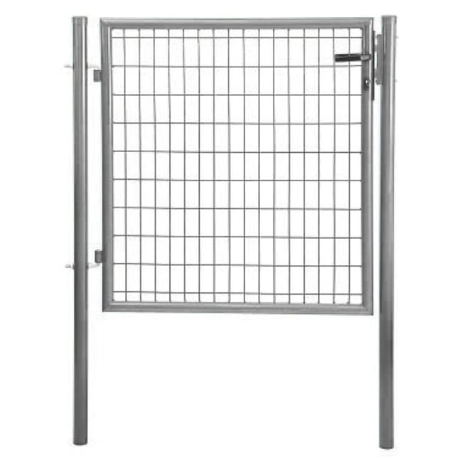 PUERTA METÁLICA POSTE REDONDO GALVANIZADA 1X1,5 M MALLA 100X50 MM - 1