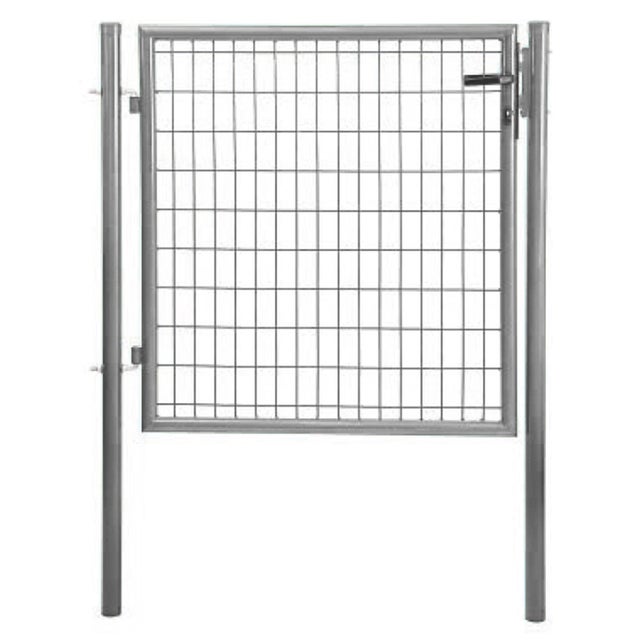 PUERTA METÁLICA POSTE REDONDO GALVANIZADA 1X1,5 M MALLA 100X50 MM