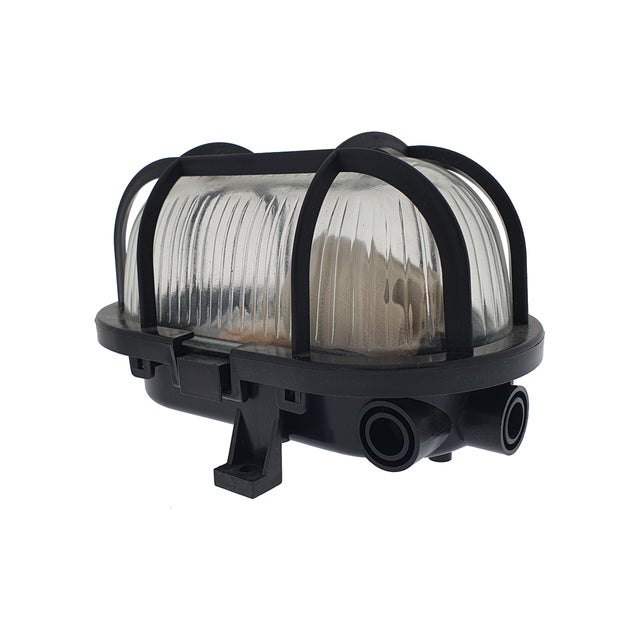 APLIQUE ANTIVANDÁLICO OVAL REJILLA PLASTICA NEGRO