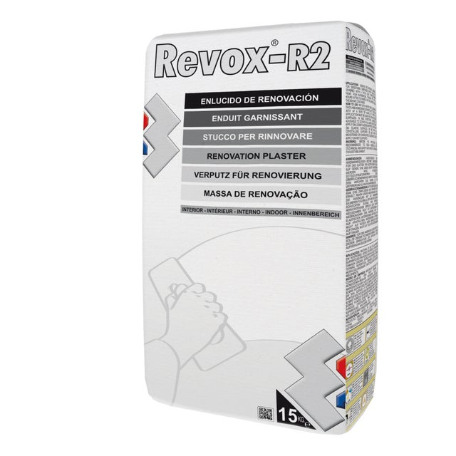 PLASTE EN POLVO CAPA GRUESA 15KG REVOX R-2 2 HORAS