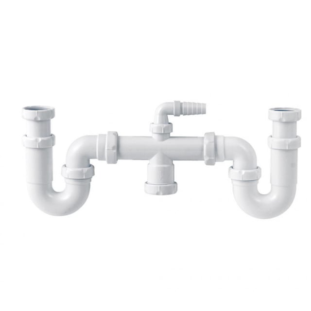 SIFÓN DOBLE BOTELLA CON RACOR EXTENSIBLE Ø1 1/2