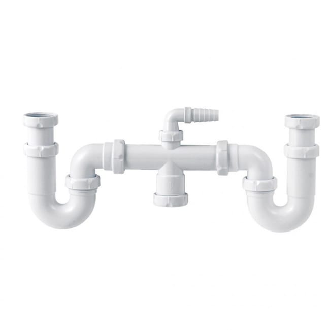 SIFÓN DOBLE BOTELLA CON RACOR EXTENSIBLE Ø1 1/2