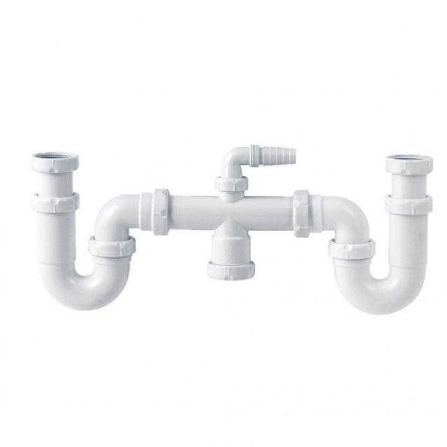 SIFÓN DOBLE BOTELLA CON RACOR EXTENSIBLE Ø1 1/2