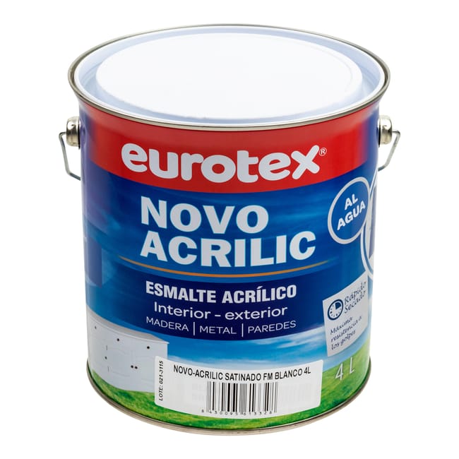 ESMALTE ACRÍLICO SATINADO NOVOACRILIC 4L BLANCO - 1