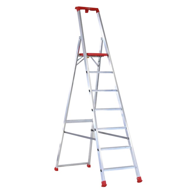 ESCALERA DOMÉSTICA DE ALUMINIO 7 PELDAÑOS  - 1