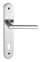 MANILLAS CON PLACA ALUMINIO Y ACERO NIQUEL SATINADO 85MM - 1