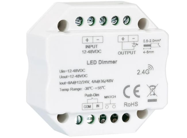 MÓDULO DIMMER PULSADOR/RF 12-48 VDC - 1