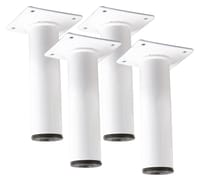 PATA MUEBLE ACERO REDONDA  H 150 MM  30 MM BLANCA. 4 UDS - 1