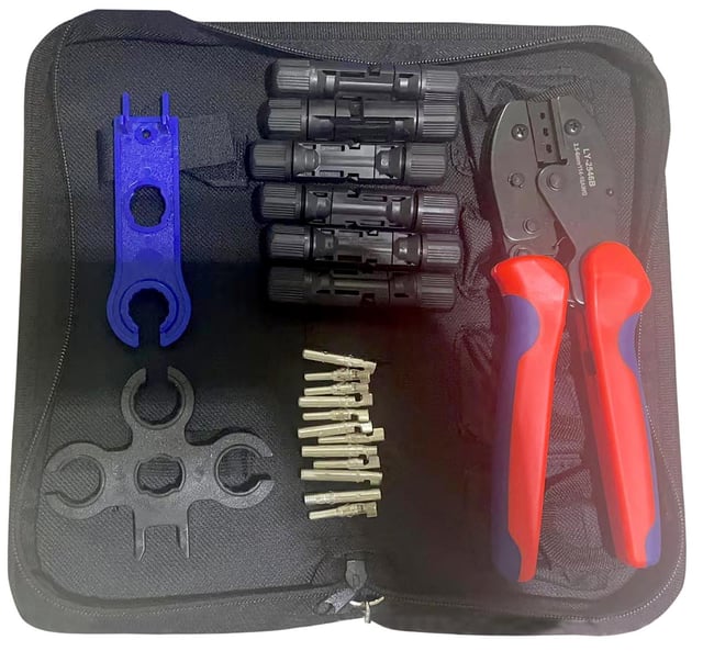 KIT CRIMPADORA MC4 + 6 CONECTORES