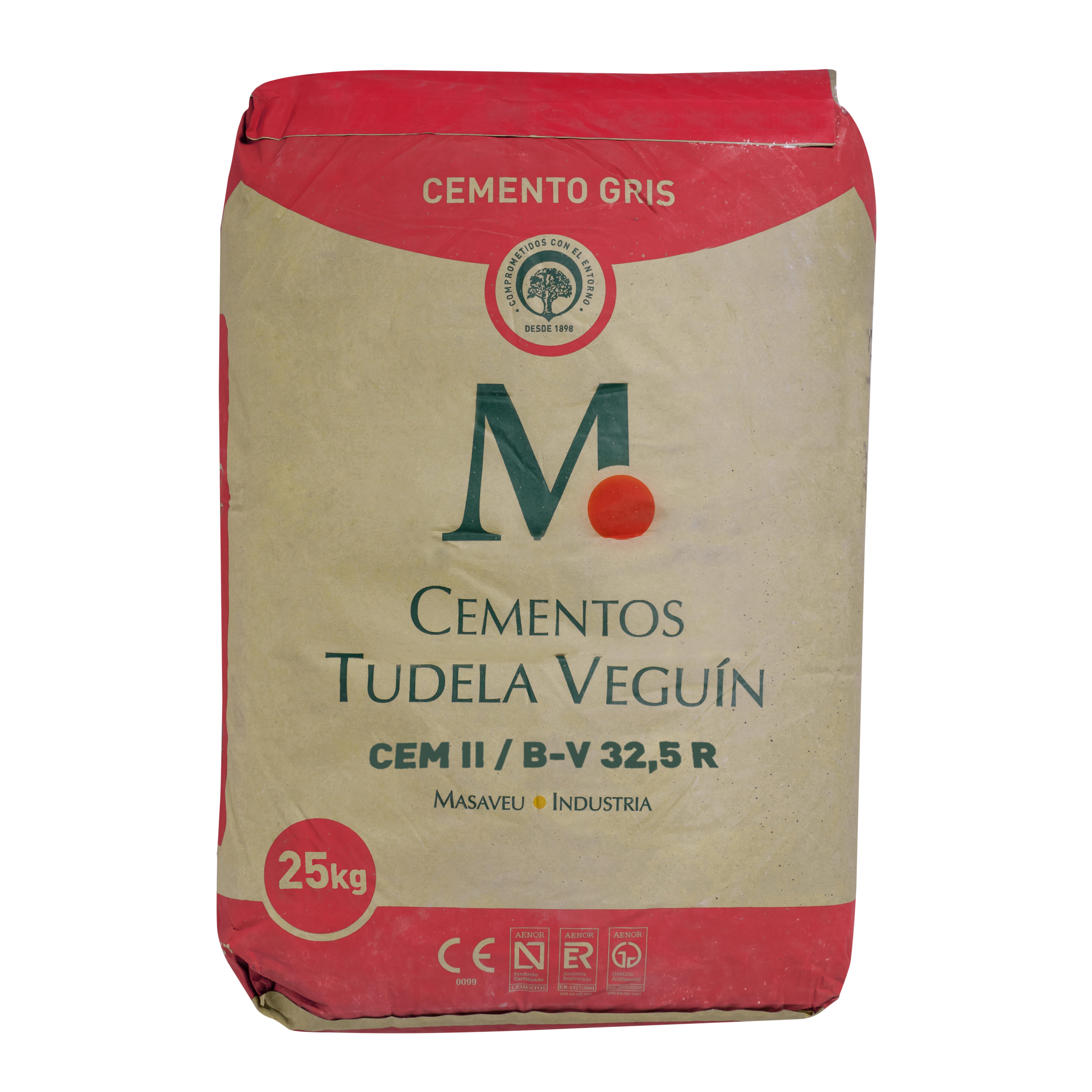 CEMENTO GRIS TUDELA VEGUIN II B-V 32,5R  25 KG - 2