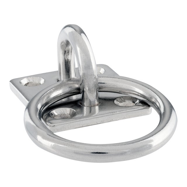 PLACA PASACABO CON ANILLA ACERO INOXIDABLE 35 X 55 MM