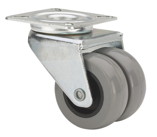 RUEDA GIRATORIA DOBLE GOMA  50 MM.  RUEDAS ALEX