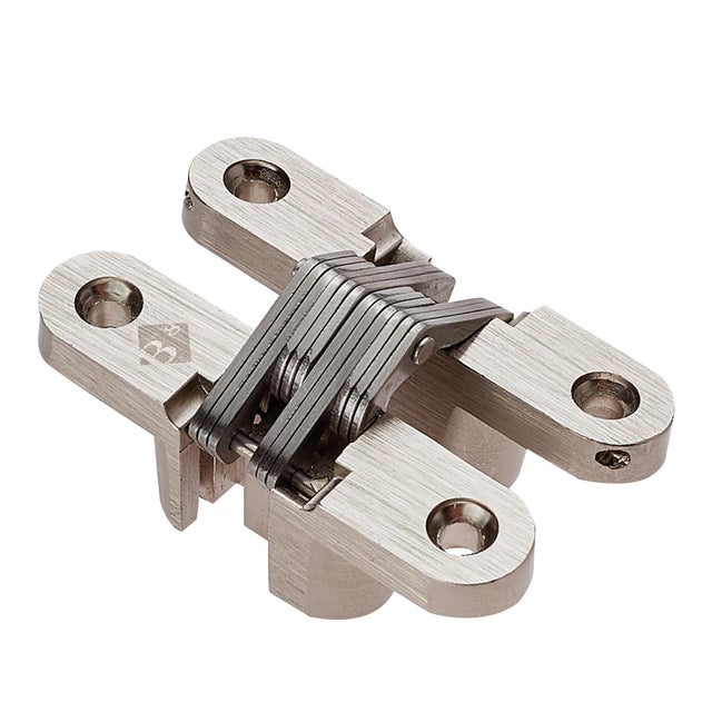 BISAGRA OCULTA PARA PUERTA 16 X 70  MM. NIQUEL. 2 UDS