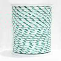 CUERDA POLIPROPILENO TRENZADA CON ALMA 8MM. 1M BLANCA CON PINTAS VERDES ROMBULL - 1